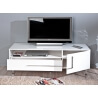 Meuble TV design 1 porte/1 tiroir coloris blanc brillant Olivio