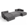 Canapé panoramique convertible réversible coffre en velours Louka