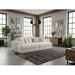 Canapé droit fixe 3 places en velours côtelé Lumy