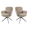 Chaise de salle manger pivotante en tissu chenille Zaya