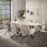 Chaise de salle manger pivotante en tissu chenille Zaya