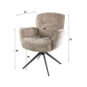 Chaise de salle manger pivotante en tissu chenille Zaya