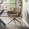 Chaise de salle manger pivotante en tissu chenille Zaya