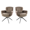 Chaise de salle manger pivotante en tissu chenille Zaya