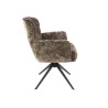 Chaise de salle manger pivotante en tissu chenille Zaya