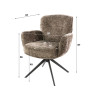 Chaise de salle manger pivotante en tissu chenille Zaya