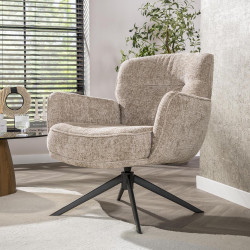 Fauteuil pivotant moderne en tissu chenille Zaya