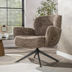 Fauteuil pivotant moderne en tissu chenille Zaya