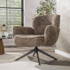 Fauteuil pivotant moderne en tissu chenille Zaya
