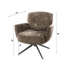 Fauteuil pivotant moderne en tissu chenille Zaya