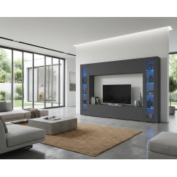 Ensemble TV mural moderne 4 éléments anthracite mat Maroussia