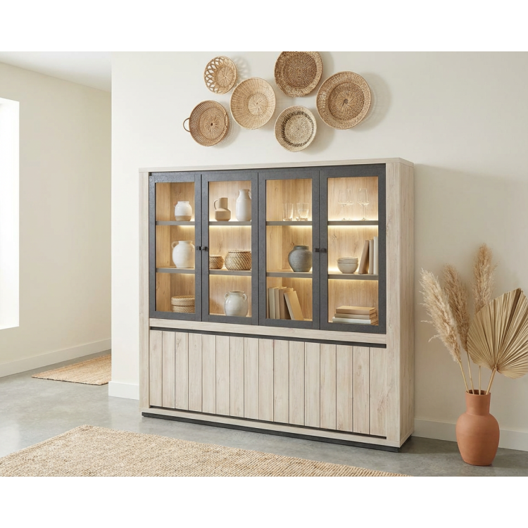 Bibliothèque contemporaine chêne clair Flynn