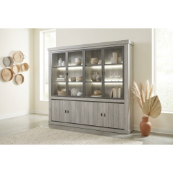 Bibliothèque contemporaine chêne gris Corrie