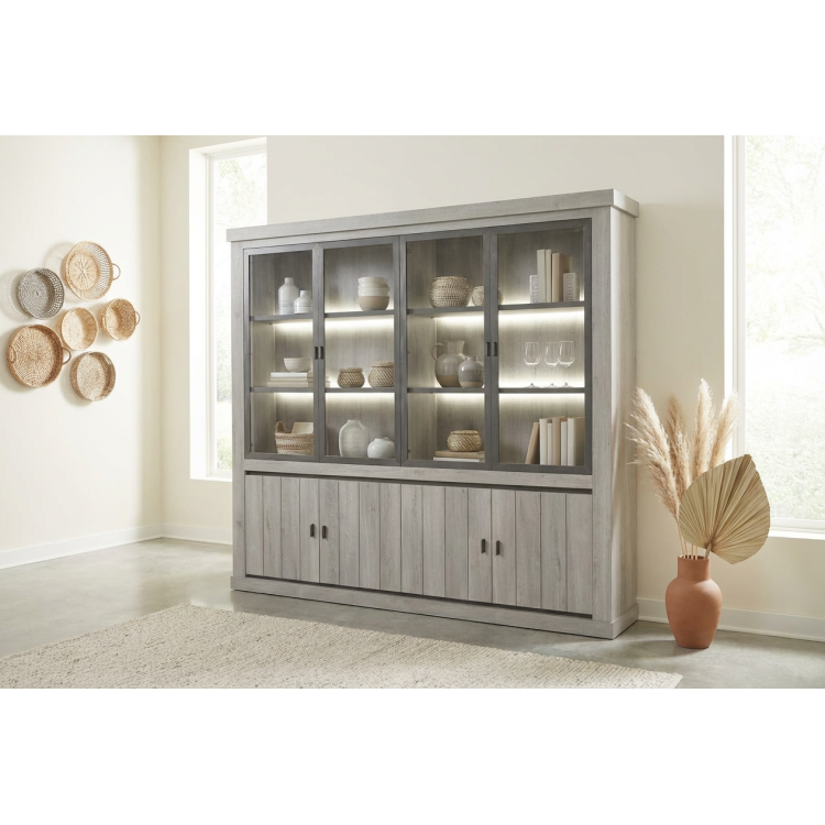 Bibliothèque contemporaine chêne gris Corrie