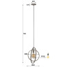 Suspension industrielle en métal beige Sam
