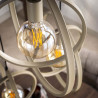 Suspension industrielle ronde en métal beige 3 lampes Sam