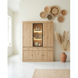 Vaisselier/argentier contemporain 182 cm chêne clair Valeria