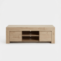 Meuble TV contemporain 138 cm ch&ecirc;ne clair Charlie