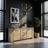Buffet/bahut contemporain 220 cm chêne français Barbara
