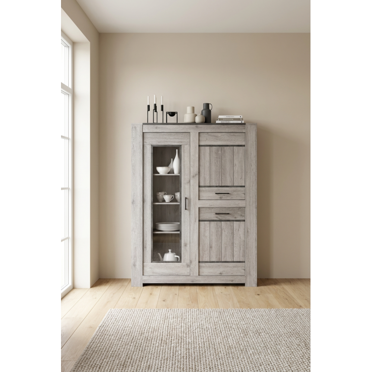 Vaisselier/argentier contemporain coloris chêne gris Talisman