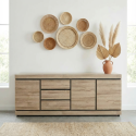 Buffet/bahut contemporain 248 cm coloris ch&ecirc;ne Yannick