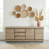 Buffet/bahut contemporain 248 cm coloris chêne Yannick