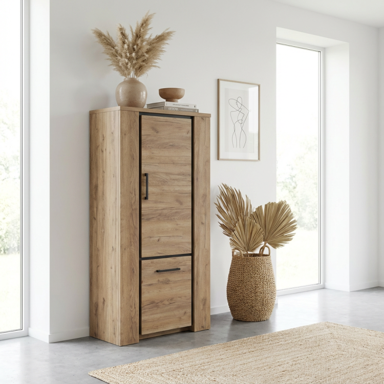 Colonne de rangement contemporaine chêne français Barbara