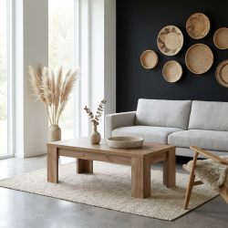 Table basse contemporaine rectangulaire chêne français Barbara