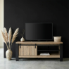 Meuble TV industriel 150 cm chêne/noir Simeo