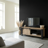 Meuble TV industriel 150 cm chêne/noir Simeo