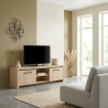 Meuble TV contemporain 160 cm chêne ivoire Spirit