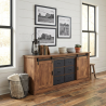 Buffet/bahut contemporain coloris acacia/noir Eliot