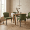 Chaise de salle à manger moderne en tissu Emma (lot de 2)