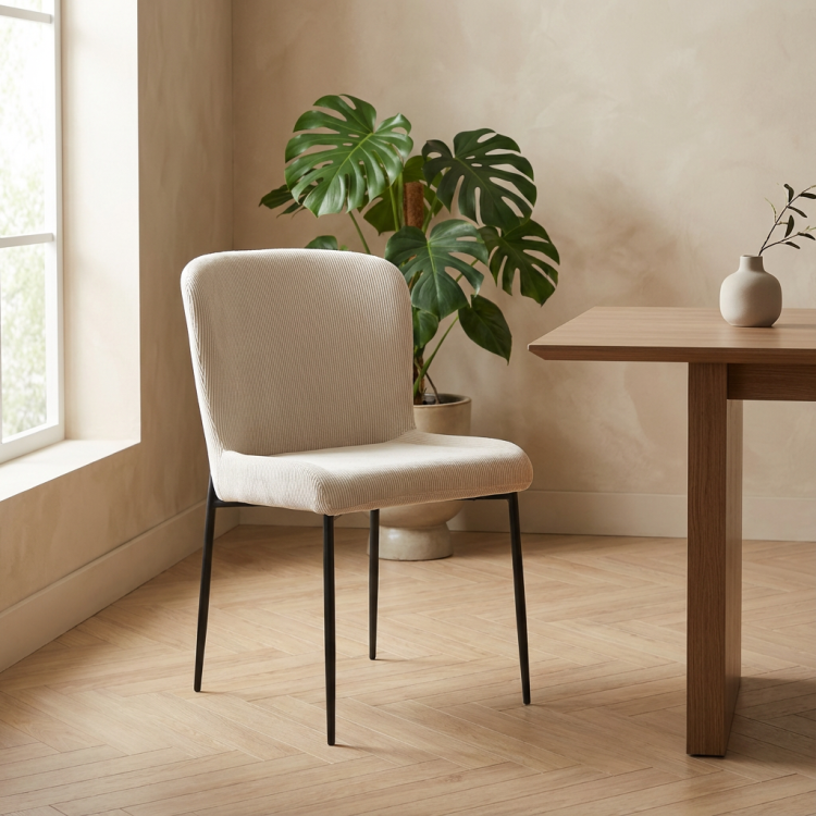 Chaise de salle à manger moderne en tissu Emma (lot de 2)