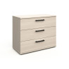 Commode contemporaine 3 tiroirs chêne clair Lolita