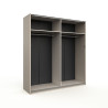 Armoire adulte contemporaine portes coulissantes chêne clair Lolita