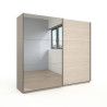 Armoire adulte contemporaine portes coulissantes chêne clair Lolita