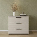 Commode contemporaine 3 tiroirs ch&ecirc;ne clair Lolita
