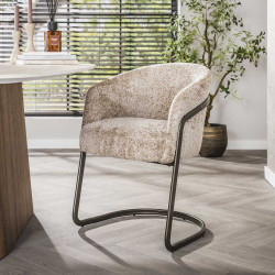 Chaise de salle à manger moderne en tissu bouclé Swaizy (lot de 2)