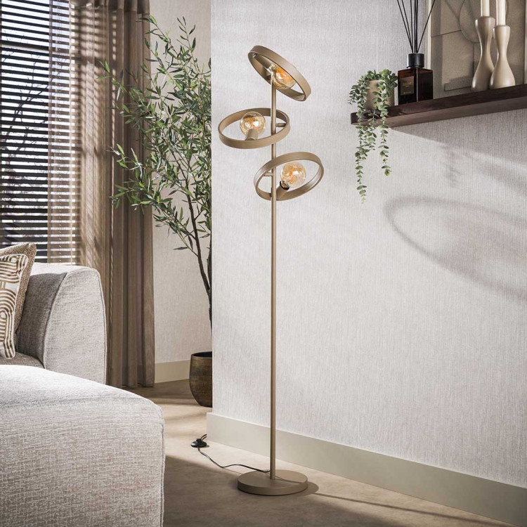 Lampadaire industriel en métal beige H 155 cm Hoodie