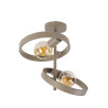 Plafonnier indutriel en métal beige 2 lampes Hoodie