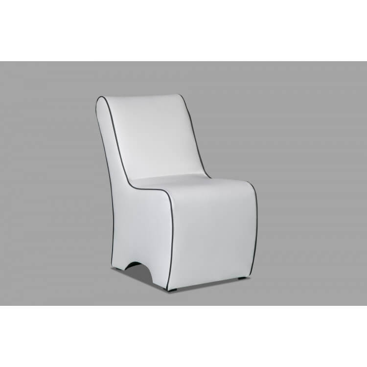 Fauteuil design en PU blanc/noir Fidusa