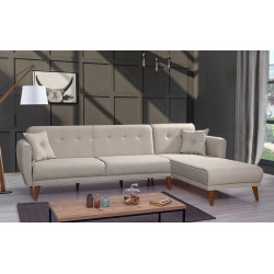 Canapé d'angle convertible réversible moderne en tissu Adriaco