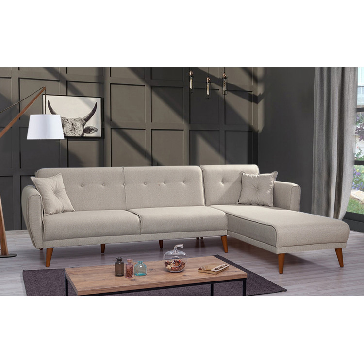 Canapé d'angle convertible réversible moderne en tissu Adriaco