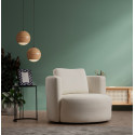 Fauteuil moderne en tissu cr&egrave;me Atlas