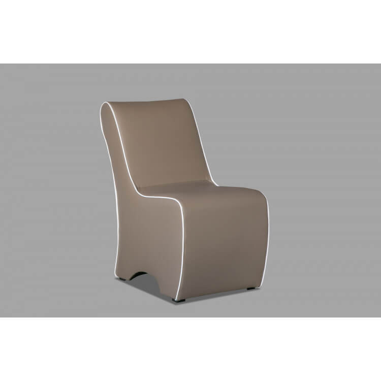 Fauteuil design en PU taupe/blanc Fidusa