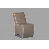 Fauteuil design en PU taupe/blanc Fidusa
