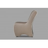Fauteuil design en PU taupe/blanc Fidusa