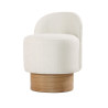 Pouf rond moderne en tissu Blanca
