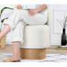 Pouf rond moderne en tissu Blanca